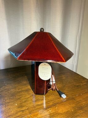 Threshold Studio McGee Ceramic lamp in Maroon